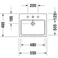 Встраиваемая раковина Duravit Vero 550x465 мм белого цвета с 3 отверстиями под смеситель (315550030) - миниатюра фото 2