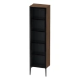 Шкаф подвесной Duravit XViu со стеклянной дверью и полками 1770x500x360 мм, цвет walnut dark/черный матовый (XV1376LB221) - миниатюра фото 1