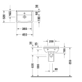 Раковина Duravit Starck 3 450x320 мм белая с отверстием под смеситель и переливом (750450000) - миниатюра фото 5