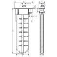 Hansgrohe sBox: Прямоугольная розетка для монтажа на край ванны в хроме (28010000) - миниатюра фото 2