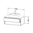 База подвесная Duravit XSquare 1000 мм с двумя выдвижными ящиками в цвете базальт матовый (XS491104343) - миниатюра фото 2