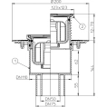 Трап HL310NPr с решеткой 115x115 мм и вертикальным выпуском DN110/75/50 - миниатюра фото 3