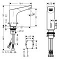 Смеситель для раковины Hansgrohe Focus электронный с питанием от батареек (31171000) - миниатюра фото 2