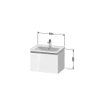 Подвесная тумба Duravit D-Neo 634x452x440 мм, белая высокоглянцевая, с ящиком (DE425402222) - миниатюра фото 2