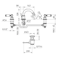 Смеситель для биде Bossini Liberty на 3 отверстия с поворотным изливом, хром (Z001402.030) - миниатюра фото 2