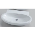 Подвесная раковина AZZURRA COMODA 80×50 см, белая, с отверстием под смеситель - миниатюра фото 2
