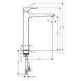 Смеситель для раковины Hansgrohe Metropol 260, 1 отв., донный клапан Push-open, хром (74512000) - миниатюра фото 2