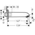 Излив для ванны Hansgrohe 159 мм хром (13414000) - миниатюра фото 2