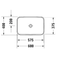 Раковина Duravit Happy D2 Plus 600x400 мм без перелива с выпуском и керамической крышкой WonderGliss цвет Anthracite matt (23596013001) - миниатюра фото 2