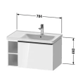 Подвесная тумбочка Duravit D-Neo 784x452x440 мм с ящиком и полками слева в цвете Дуб терра (DE425703535) - миниатюра фото 2