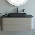 Подвесная тумба Duravit Happy D.2 Plus 408x1000x550 мм, 2 ящика, цвет Stone Grey Satin Matt (HP497109292) - миниатюра фото 1