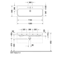 Раковина Duravit Happy D2 для мебели, 1200x505 мм, белая, с переливом и хромированным сифоном (2318120060) - миниатюра фото 2