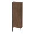 Шкаф подвесной Duravit XViu 1330x500x240 мм, 1 дверь, 3 стеклянные полки, цвет walnut dark/черный матовый (XV1316LB221) - миниатюра фото 1
