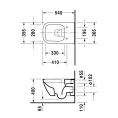 Унитаз подвесной Duravit Happy D.2 Rimless с системой крепления Durafix, 365x540 мм, цвет антрацит матовый (2222098900) - миниатюра фото 2