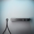 Термостат для душа Gessi Hi-Fi с полкой из черного матового стекла и отделкой Black Metal Brushed PVD (63022#707) - миниатюра фото 1