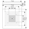 Потолочный душ AX ShowerHeaven 720x720 мм без подсветки в нержавеющей стали (10625800) - миниатюра фото 2