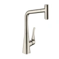 Кухонный смеситель Hansgrohe Metris Select с поворотным изливом, цвет нержавеющая сталь (14857800) - миниатюра фото 1