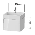 Подвесная тумба Duravit XViu с ящиком, цвет walnut dark/черный матовый (XV42340B221) - миниатюра фото 2