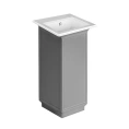 Напольная раковина Gessi Eleganza с отверстием под смеситель и переливом в комплекте с сифоном и донным клапаном, белый RAL - миниатюра фото 1