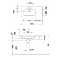 Раковина Duravit DuraStyle асимметричная с 3 отверстиями для мебели (2325100030) - миниатюра фото 2