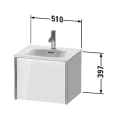 Подвесная тумба Duravit XViu 510x420х397 мм для раковины, белый глянцевый/champagne matt (XV40310B122) - миниатюра фото 2