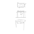 Раковина консольная KERASAN Retro 100x55 см белая с хромированными ножками (1049K0 bi*1 cr legs) - миниатюра фото 2