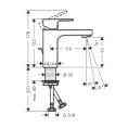 Смеситель для раковины Hansgrohe Vernis Shape 100 хром с донным клапаном (71568000) - миниатюра фото 2