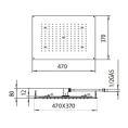 Верхний душ BOSSINI DREAM-RECTANGULAR 47x37 см с хромированным покрытием и RGB-подсветкой (H37450.030) - миниатюра фото 2