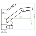 Смеситель Zorg Inox Antas для кухонной мойки из нержавеющей стали - миниатюра фото 2