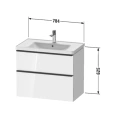 Подвесная тумба Duravit D-Neo с 2 ящиками, 784x452x625 мм, белый матовый, для раковины (DE435501818) - миниатюра фото 2