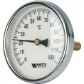 Термометр биметаллический 100 мм 1/2, 120 C с погружной гильзой 100 мм Watts F+R801 OR - миниатюра фото 1