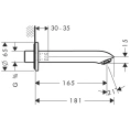 Смеситель для ванны Hansgrohe Metris, 165 мм, хром (31494000) - миниатюра фото 2