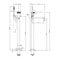Напольный смеситель для ванны GESSI ANELLO с ручным душем, цвет Finox Brushed Nickel (63328#149) - миниатюра фото 2