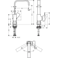 Смеситель для раковины Hansgrohe Metropol на 1 отверстие, с донным клапаном, хром (32511000) - миниатюра фото 2