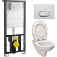 Комплект сливной арматуры VitrA S20 с хромированной кнопкой - миниатюра фото 1