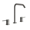 Смеситель для раковины GESSI 316 на три отверстия без донного клапана в стильном цвете steel brushed (54411#239) - миниатюра фото 1