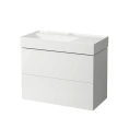 Тумба под раковину Laufen Kartell 810338 с 2 ящиками и полкой, 880x450x600 мм, белый матовый (4.0761.8.033.640.1) - миниатюра фото 1