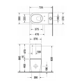 Унитаз Duravit моноблок приставной 725x370 мм с универсальным сливом и креплением, белый (2129090000) - миниатюра фото 2