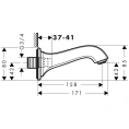 Смеситель для ванны Hansgrohe Metropol с изливом 159 мм, хром (13425000) - миниатюра фото 2