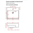 Раковина Artceram QUADRO полувстраиваемая 50×48 см белая со сливом-переливом - миниатюра фото 2