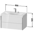 Тумба подвесная Duravit XViu с раковиной, 2 ящика, белый глянцевый/champagne matt (XV4615OB122P) - миниатюра фото 2