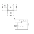 Встраиваемая раковина Duravit Starck 3 430x430 мм без отверстия под смеситель, с переливом, белая (305430000) - миниатюра фото 4