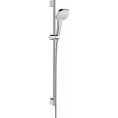 Душевой набор HG Croma Select E Multi: штанга 900 мм, ручной душ 3-режимный, технология EcoSmart, цвет белый/хром (26591400) - миниатюра фото 1