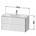 Тумба подвесная Duravit XSquare 234410 с двумя ящиками, 560x1010x478 мм, белый глянец (XS432502222) - миниатюра фото 2