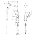 Смеситель Hansgrohe Metris Select 14884000 для кухни с выдвижной лейкой - миниатюра фото 5
