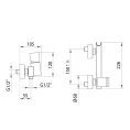 Наружный душевой смеситель Bossini Cube с подключением 1/2, хром (Z004102.030) - миниатюра фото 2