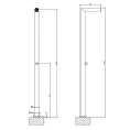GESSI OUTDOOR напольная душевая стойка для улицы, 1 выход, без ручки и топа, цвет Steel Brushed (63201#239) - миниатюра фото 2