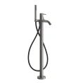 Напольный смеситель GESSI 316 для ванны с душевой лейкой в цвете steel brushed (54028#239) - миниатюра фото 1