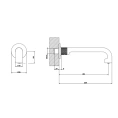 Излив GESSI INCISO для настенного монтажа с опцией удаленного управления, цвет Brushed Brass PVD (58100#727) - миниатюра фото 2