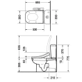 Унитаз Duravit D-Code моноблок с отдельным бачком 695x360 мм, универсальный слив, белый (21420900002) - миниатюра фото 2